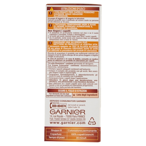 Garnier Belle Color Colore Luminoso, Tinta per Capelli Bianchi 24 Castano Scuro Naturale